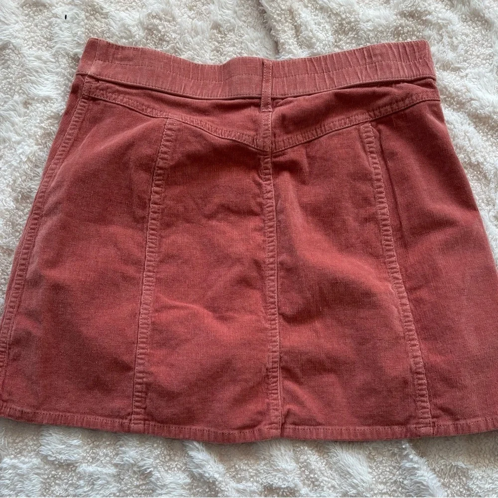 Aerie Terracotta Button-Front A-Line Skirt